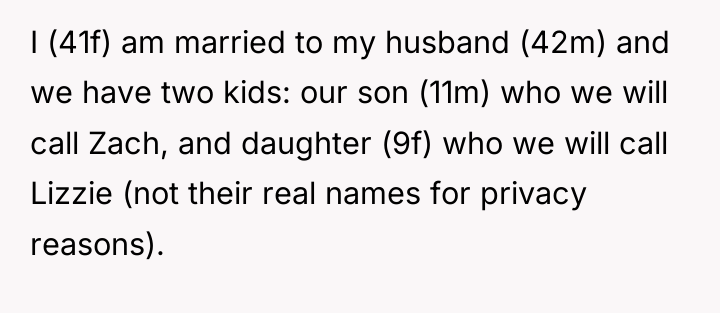I (41f) am married to my husband (42m) and we...