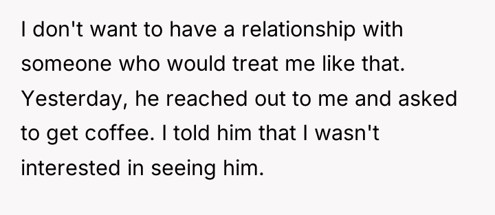 I don't want to have a relationship with someone who...
