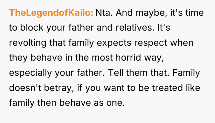 TheLegendofKailo Nta. And maybe, it's time to block your father...