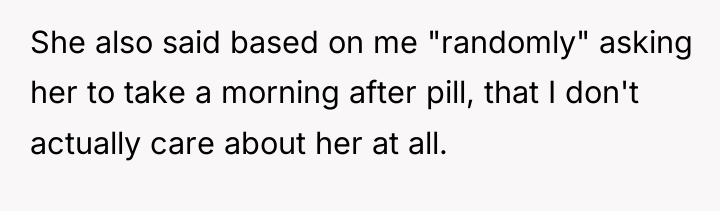 She also said based on me "randomly" asking her to...