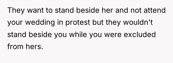 They want to stand beside her and not attend your...