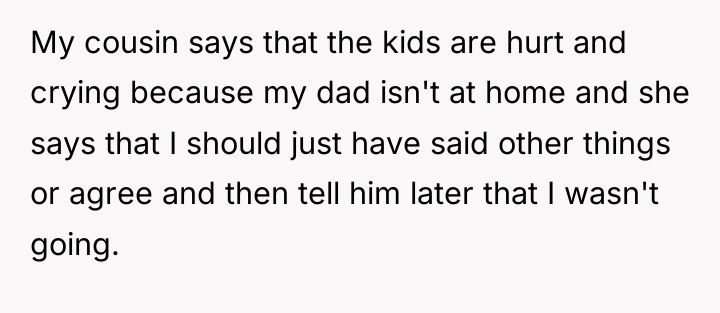 My cousin says that the kids are hurt and crying...