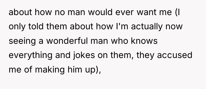 about how no man would ever want me (I only...