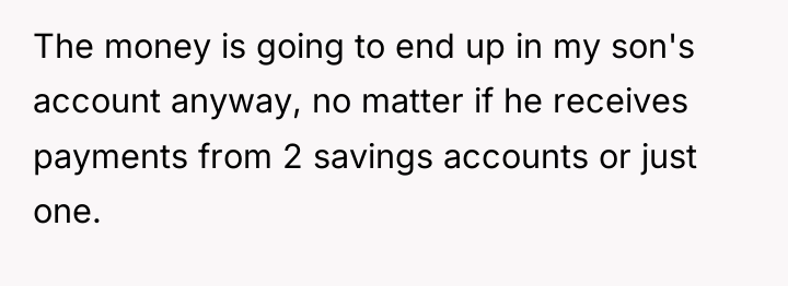The money is going to end up in my son's...