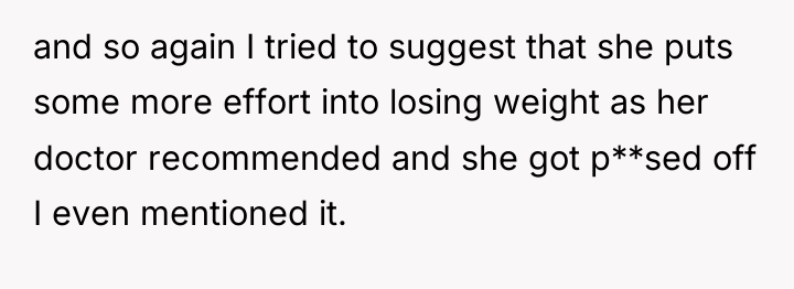 and so again I tried to suggest that she puts...