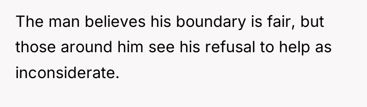 The man believes his boundary is fair, but those around...