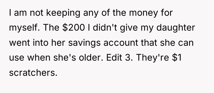 I am not keeping any of the money for myself....