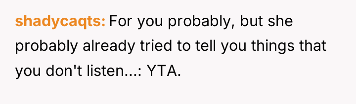 shadycaqts For you probably, but she probably already tried to...