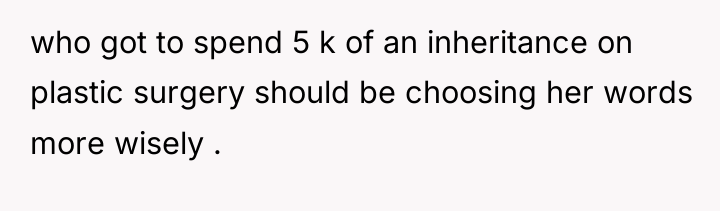 who got to spend 5 k of an inheritance on...