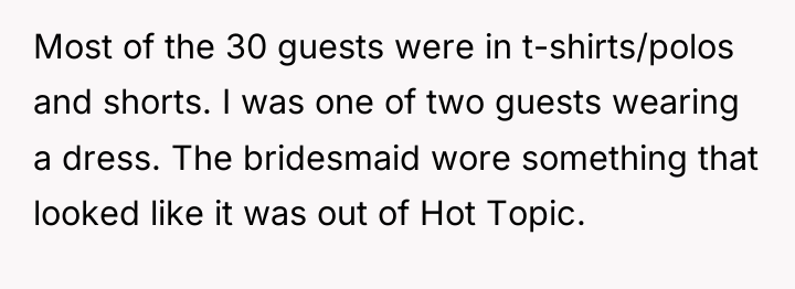 Most of the 30 guests were in t-shirts/polos and shorts....
