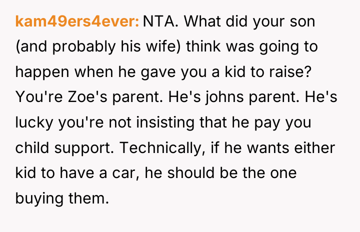 kam49ers4ever NTA. What did your son (and probably his wife)...