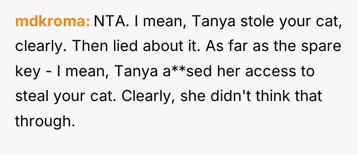 mdkroma NTA. I mean, Tanya stole your cat, clearly. Then...