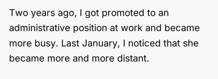 Two years ago, I got promoted to an administrative position...