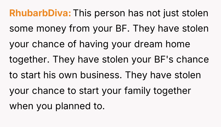 RhubarbDiva This person has not just stolen some money from...