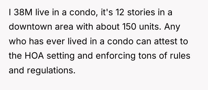 I 38M live in a condo, it's 12 stories in...