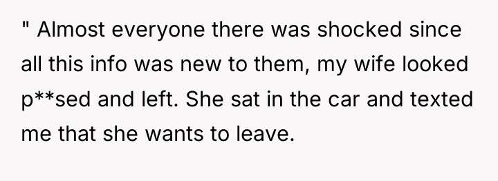 " Almost everyone there was shocked since all this info...