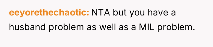 eeyorethechaotic NTA but you have a husband problem as well...