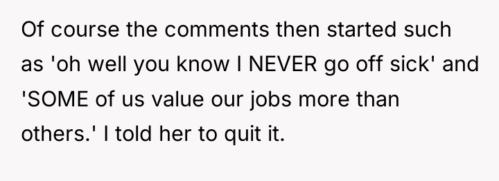Of course the comments then started such as 'oh well...