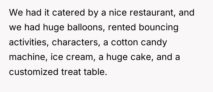 We had it catered by a nice restaurant, and we...