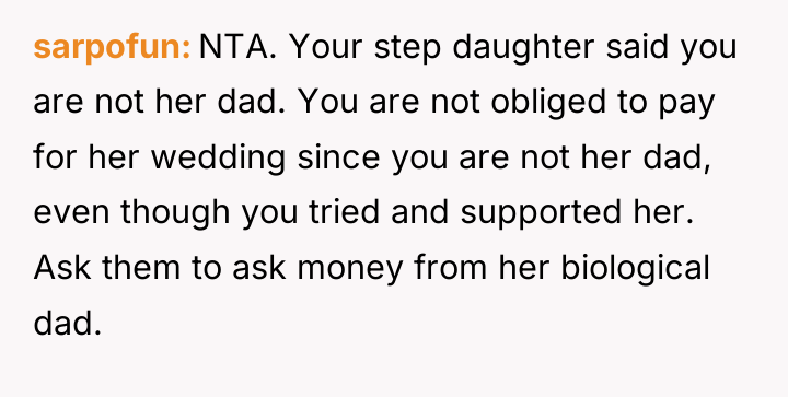 sarpofun NTA. Your step daughter said you are not her...