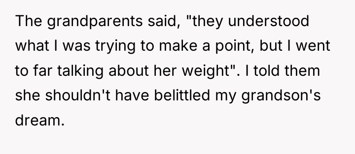 The grandparents said, "they understood what I was trying to...
