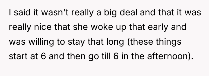 I said it wasn't really a big deal and that...
