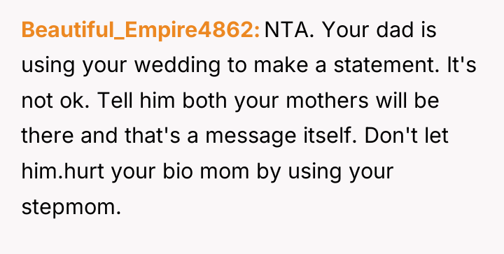 Beautiful_Empire4862 NTA. Your dad is using your wedding to make...