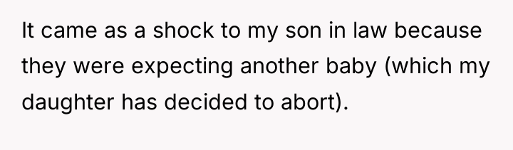It came as a shock to my son in law...