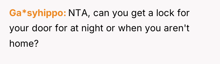 Ga*syhippo NTA, can you get a lock for your door...
