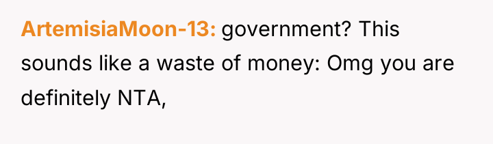 ArtemisiaMoon-13 government? This sounds like a waste of money: Omg...