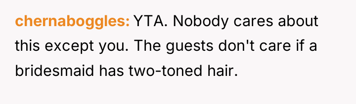 chernaboggles YTA. Nobody cares about this except you. The guests...