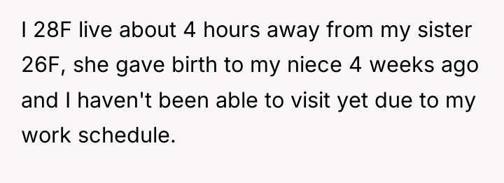 I 28F live about 4 hours away from my sister...
