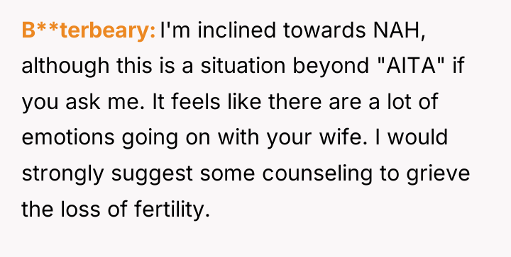 B**terbeary I'm inclined towards NAH, although this is a situation...