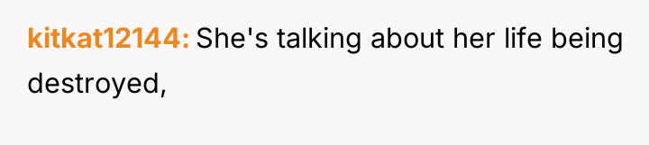 kitkat12144 She's talking about her life being destroyed,