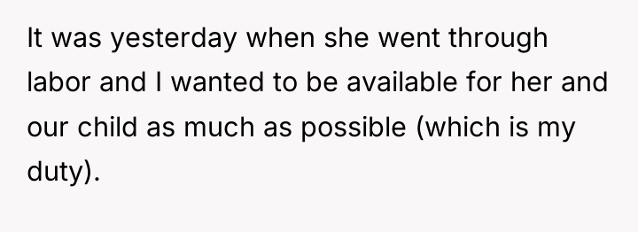 It was yesterday when she went through labor and I...
