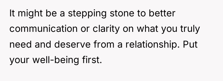 It might be a stepping stone to better communication or...