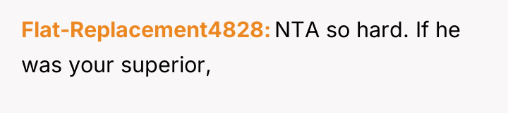 Flat-Replacement4828 NTA so hard. If he was your superior,