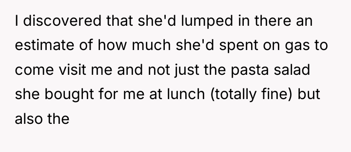 I discovered that she'd lumped in there an estimate of...