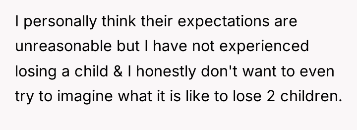 I personally think their expectations are unreasonable but I have...