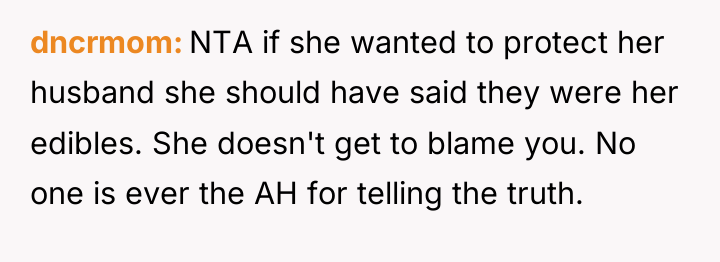 dncrmom NTA if she wanted to protect her husband she...