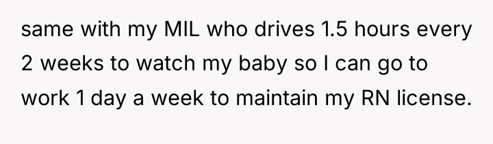 same with my MIL who drives 1.5 hours every 2...