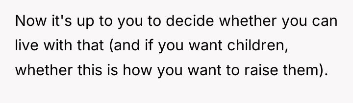 Now it's up to you to decide whether you can...