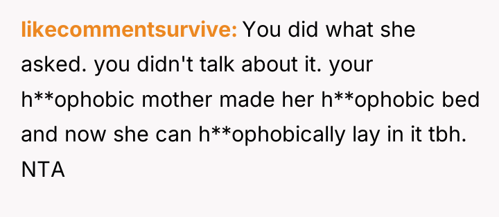 likecommentsurvive You did what she asked. you didn't talk about...
