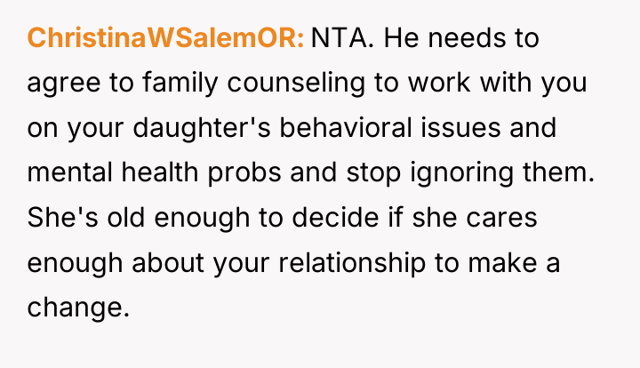 ChristinaWSalemOR NTA. He needs to agree to family counseling to...