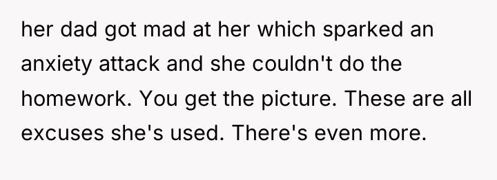 her dad got mad at her which sparked an anxiety...