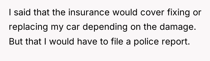 I said that the insurance would cover fixing or replacing...