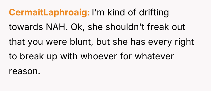 CermaitLaphroaig I'm kind of drifting towards NAH. Ok, she shouldn't...