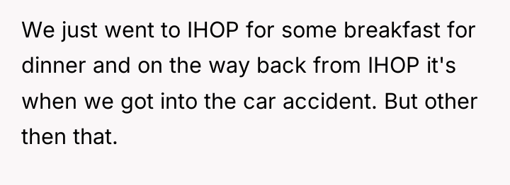 We just went to IHOP for some breakfast for dinner...