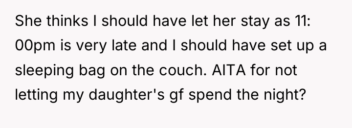 She thinks I should have let her stay as 11:...