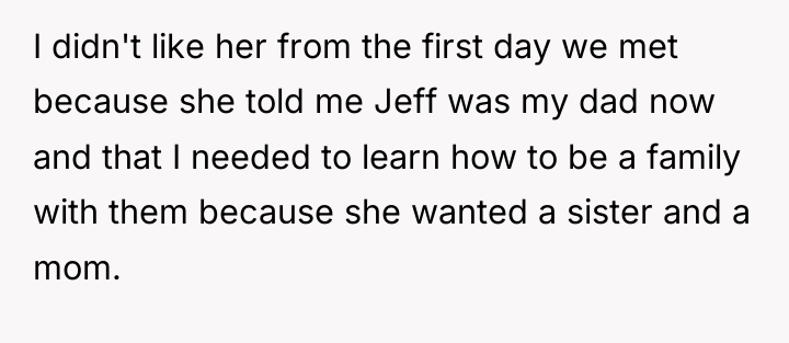 I didn't like her from the first day we met...